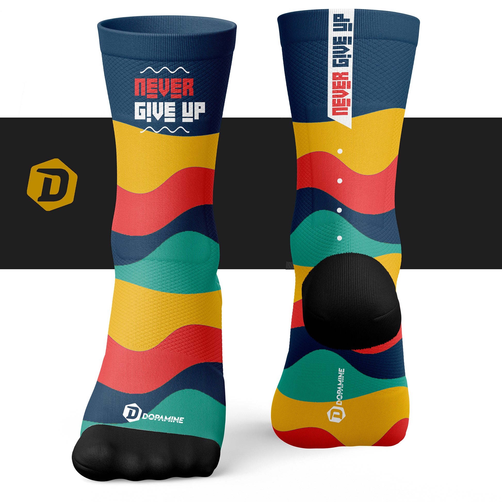 Calcetín Deportivo SOCK  NEVER GIVE UP - DOPAMINEOFICIAL